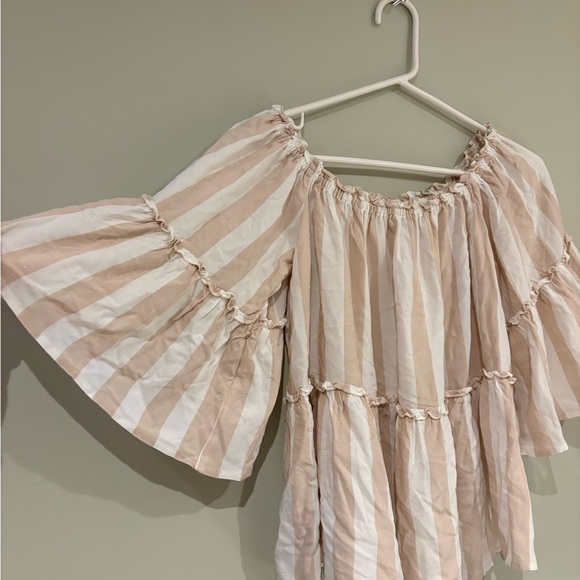 Beachy Striped Off-Shoulder Blouse American Eagle Medium - Picture 7 of 7